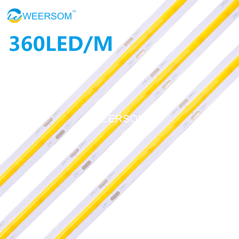 FCOB-360LED/M無光斑線性燈帶6/8/10mm板寬線性照明燈條